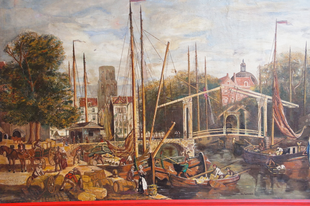 Lowes J.G, olieverfschilderij: Handelskade kopen? Bied vanaf 125!