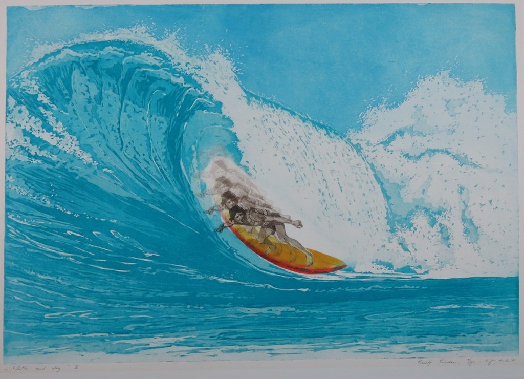 Leentje Linders: Ets, Aquatint en Reliefdruk, Water and sky II verkocht voor € 95!