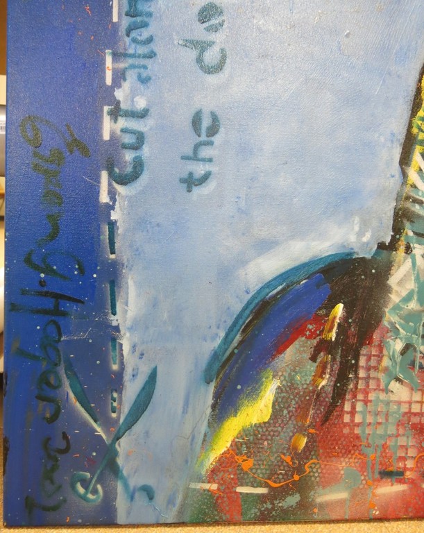 Espen Hagen: Acryl op doek, Cut along the dott line (zeer groot) kopen? Bied vanaf 750!