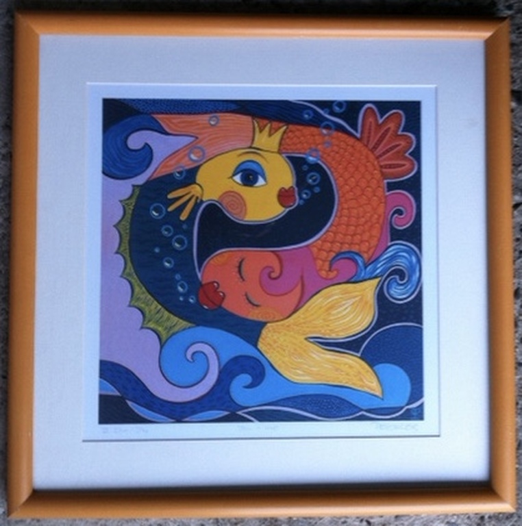 Litho PETRA PESCHKES hand gesigneerd en genummerd - titel YOU + ME - 54 X 54 CM kopen? Bied vanaf 25!