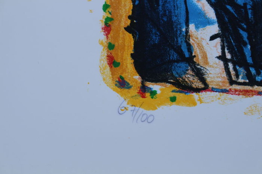 Rik van Iersel - handsigneerde lithografie - 67/100 ex - Nachtelijke ontmoeting kopen? Bied vanaf 50!