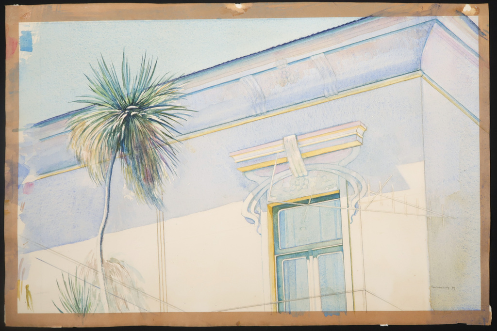 Willem Smorenburg: Aquarel, Italiaans huis met palm kopen? Bied vanaf 35!