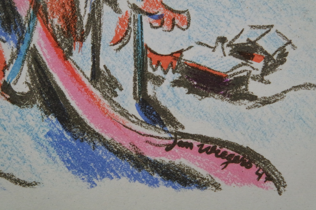 Jan Wiegers (1893-1959) - Oprichter De Ploeg - kleurenlitho - Zwitsers landschap kopen? Bied vanaf 195!