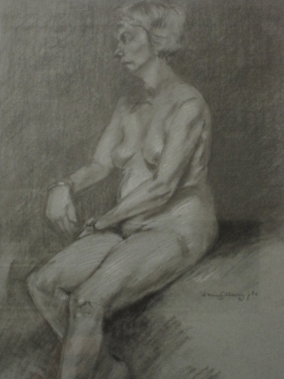 William McGillavry (1947-) pastelkrijt "zittend Naakt" 1982 gedateerd  kopen? Bied vanaf 1!