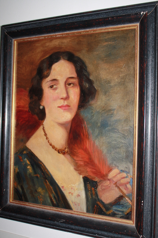 ART DECO DAME met VEER  door SIMON MARIS - MEESTER van HAAGSE SCHOOL verkocht voor € 700!