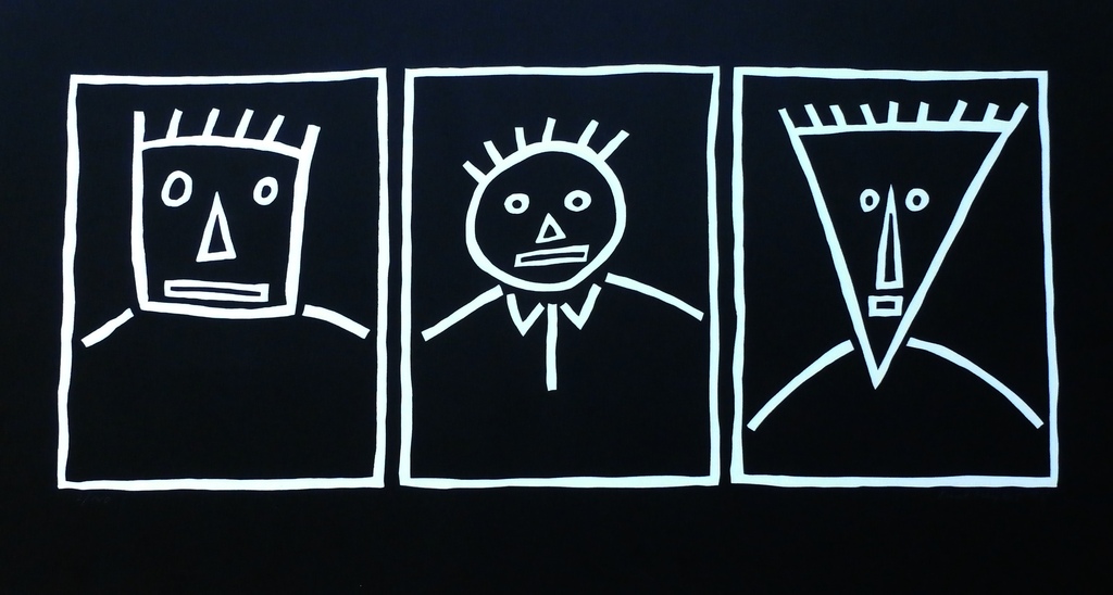 Karel Meijers - Zeefdruk: 3 gezichten - 1985 kopen? Bied vanaf 50!