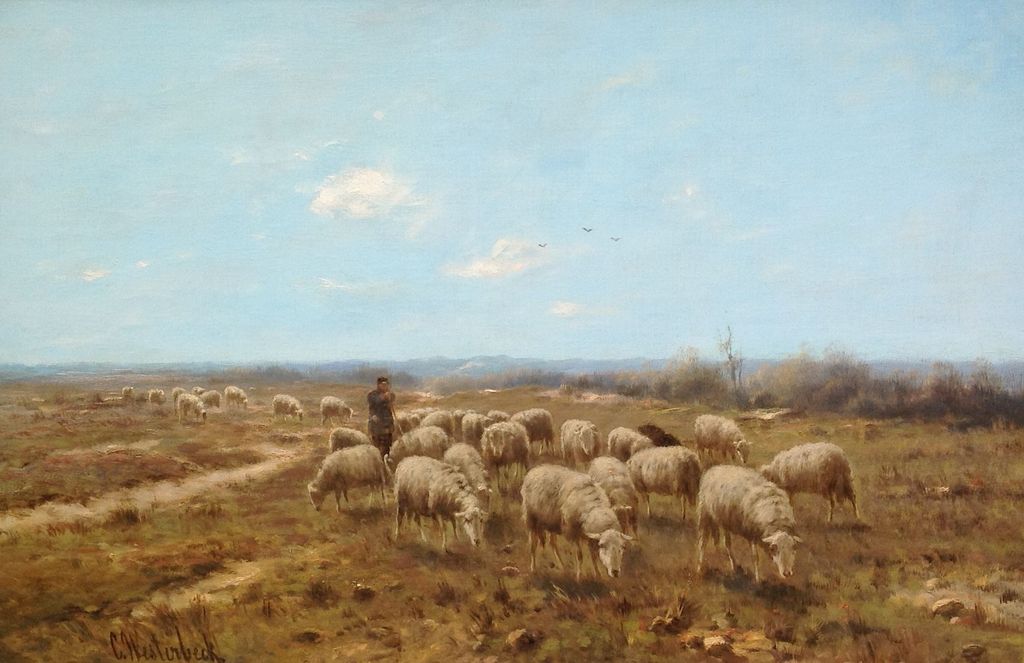Cornelis Westerbeek, schaapsherder met schapen op de hei verkocht voor € 800!