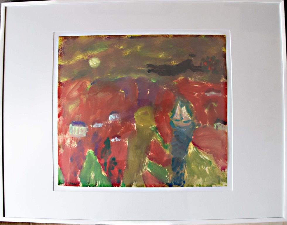 Eugene Brands (1913-2002) - olie op papier - titel: aanzoek verkocht voor € 1500!