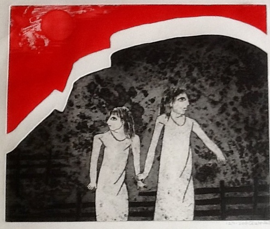 Ans Wortel, ets, Holen en hekken in de heuvels verkocht voor € 75!