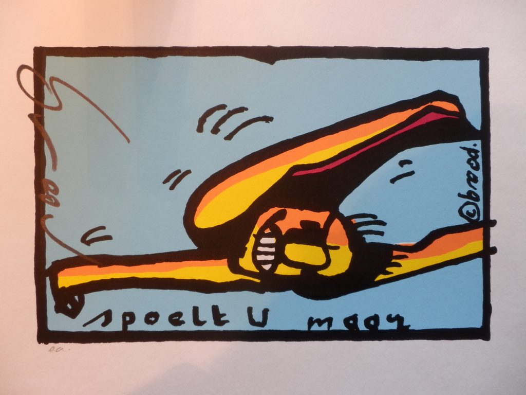 HERMAN BROOD, Gelimiteerde en HANDGESIGNEERDE Zeefdruk  SPOELT U MAAR kopen? Bied vanaf 1!