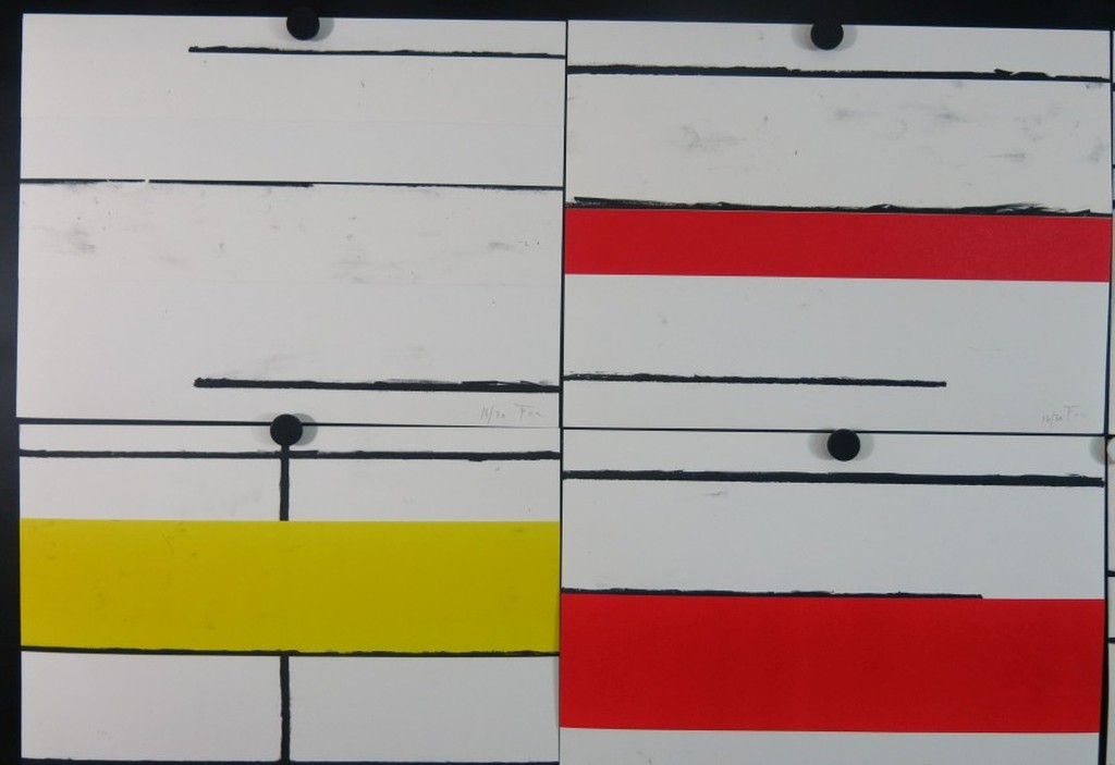 Piet Tuytel: 6x Litho en collage (set), Abstracte compositie kopen? Bied vanaf 200!