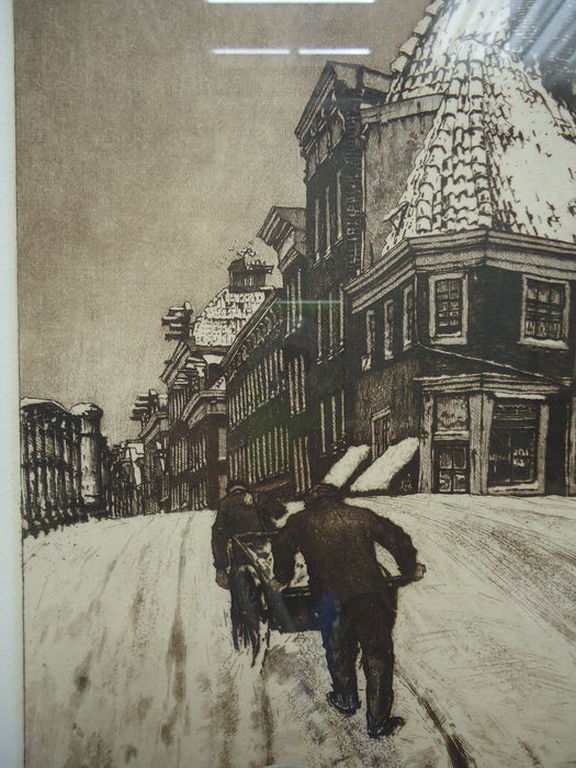 Cornelis Brandenburg ( 1884 - 1954 ) - ets - Lijnbaansgracht.  kopen? Bied vanaf 1!