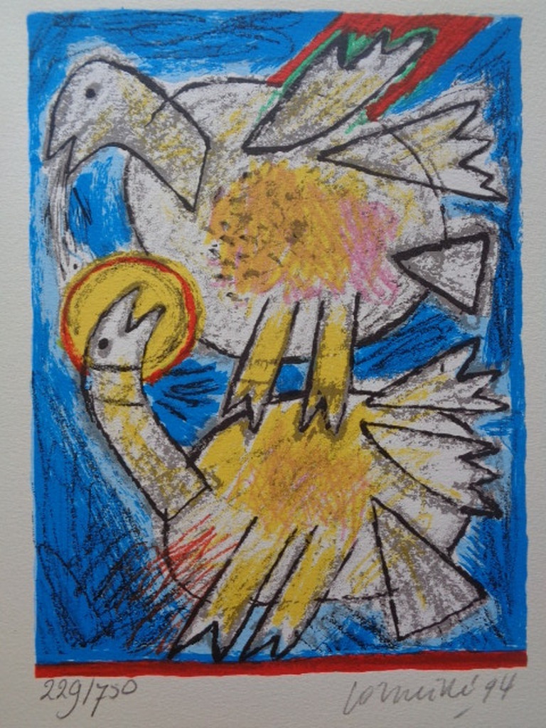 CORNEILLE, Portfolio met HANDGESIGNEERDE Zeefdruk TWO BIRDS, JASKI ART GALLERY kopen? Bied vanaf 129!