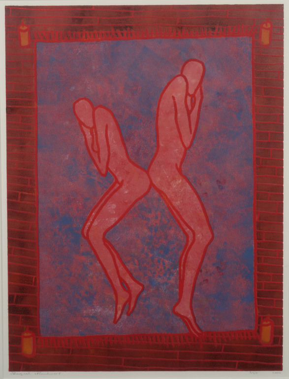 Raquel Maulwurf: Lino, Twee figuren - Ingelijst kopen? Bied vanaf 40!