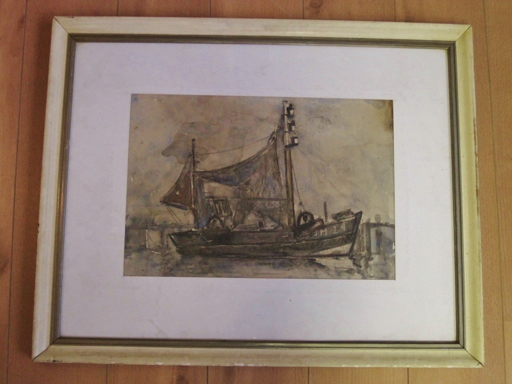 FRANS VERPOORTEN aquarel vissersboot IJM 24 kopen? Bied vanaf 35!