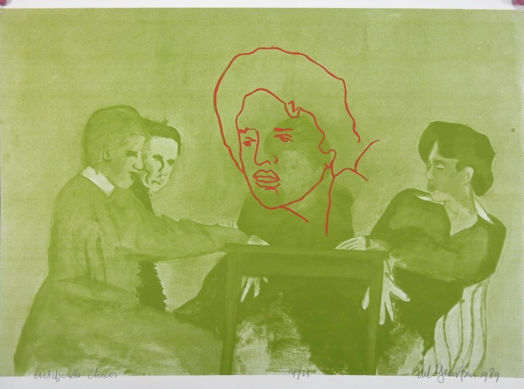 Ad Gerritsen: Zeefdruk, Artificiele Chaos (groen) verkocht voor € 95!