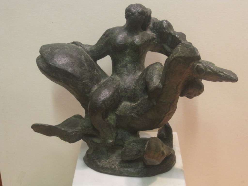  Uniek!! bronzen sculptuur van Nic Jonk "ontwapening van de Zee" ca. 1965  verkocht voor € 1651!