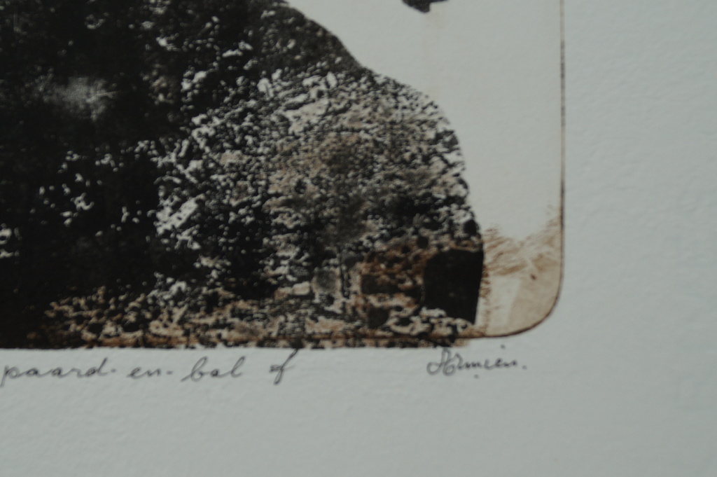 Armien Visser - gesigneerde ets - klein paard -en- bal f kopen? Bied vanaf 1!