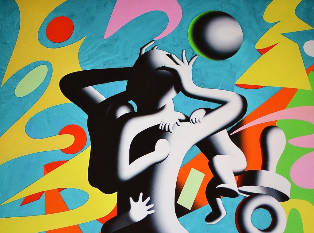 Mark Kostabi - Adventure in babysitting - groot kleuren giclee - gesigneerd - op kopen? Bied vanaf 150!