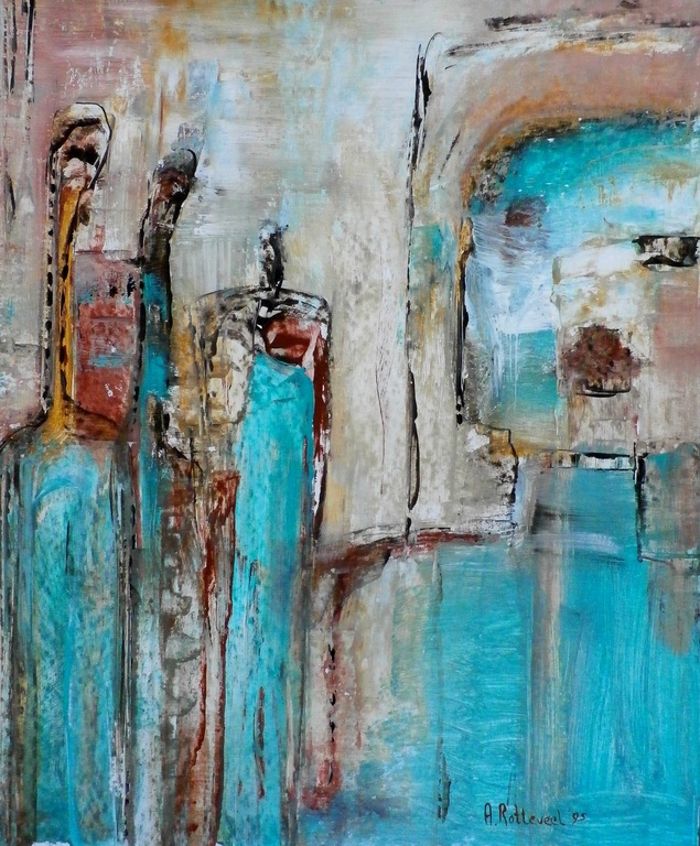 Ans Rotteveel (Ans Spoelder) - acrylverf op papier - 1995 kopen? Bied vanaf 75!