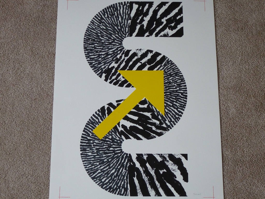 Kumi Sugai, zeefdruk, Fleches Jaune verkocht voor € 130!