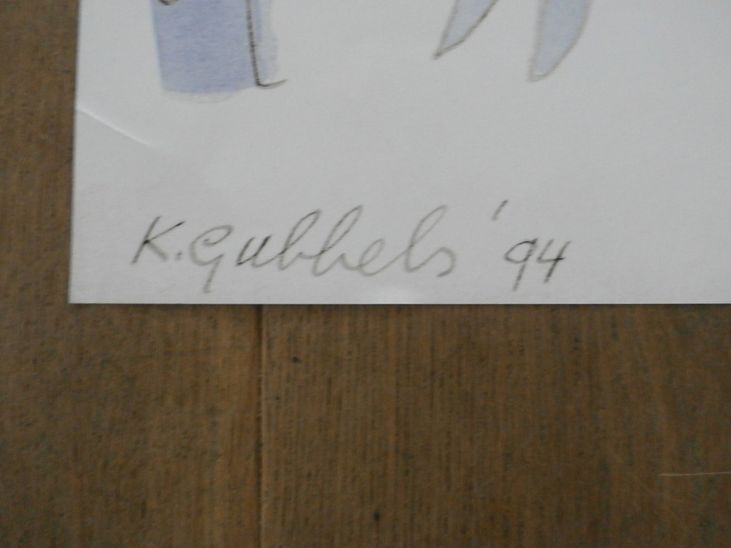 Klaas Gubbels: aquarel op tentoonstellingsposter - 1994 kopen? Bied vanaf 125!