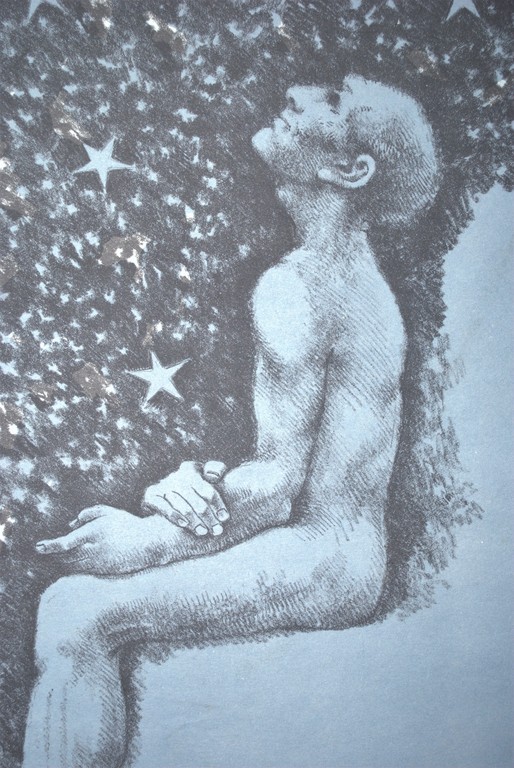 John Rädecker 1947 - litho 'man onder sterrenhemel' - handgesigneerd kopen? Bied vanaf 45!