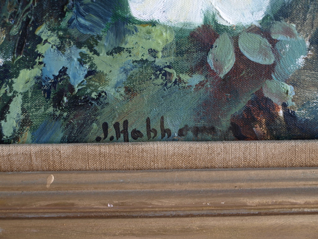 Onduidelijke signatuur : Olieverf op doek – Bloesem – ingelijst – ca 1925  kopen? Bied vanaf 75!