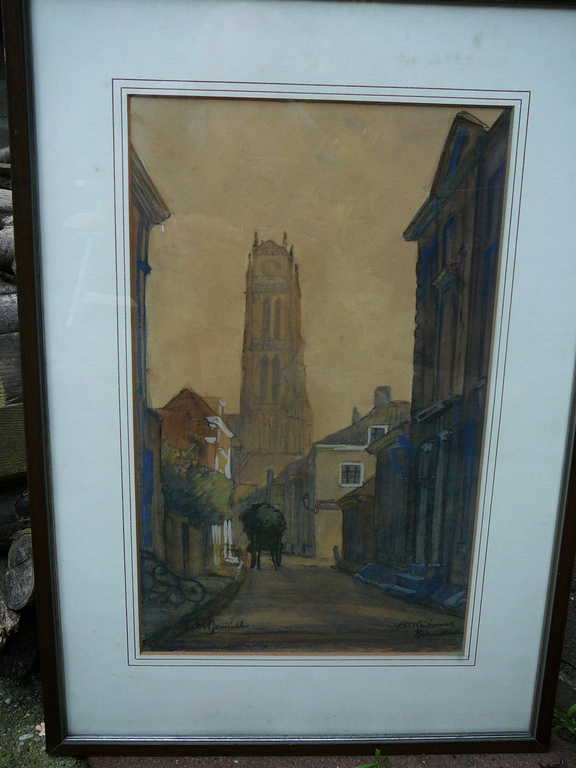Willem Verhorst: 'Zaltbommel' -aquarel circa 1920- kopen? Bied vanaf 35!