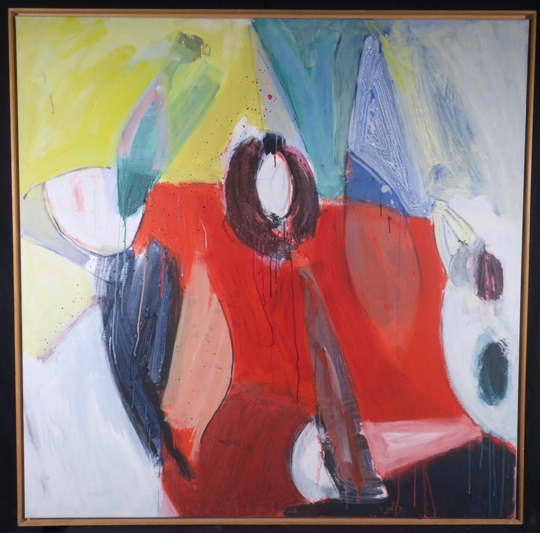 Piet Warffemius: Acryl op doek, De geheimen van.. - Ingelijst (Zeer groot) verkocht voor € 375!