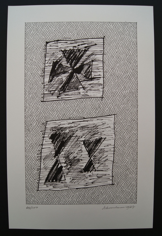 Jan Schoonhoven gesigneerde zeefdruk uit 1987 (Zero) kopen? Bied vanaf 350!