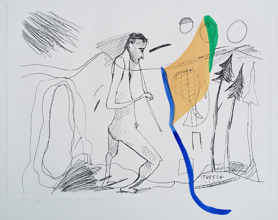 John van ‘t Slot - Man in landschap, met de hand ingekleurde ets kopen? Bied vanaf 35!