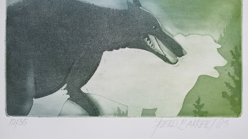 Sjoerd Bakker - Wolf en schaap, aquatint ets  kopen? Bied vanaf 1!