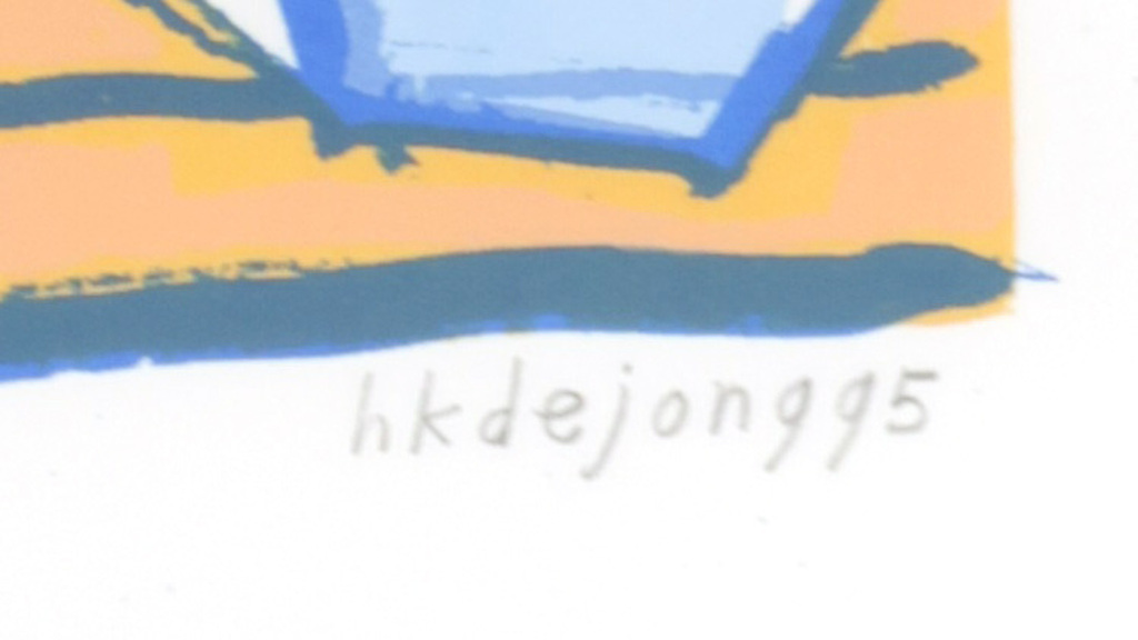 Onbekende kunstenaar: Zeefdruk, Voorraden - Ingelijst kopen? Bied vanaf 1!