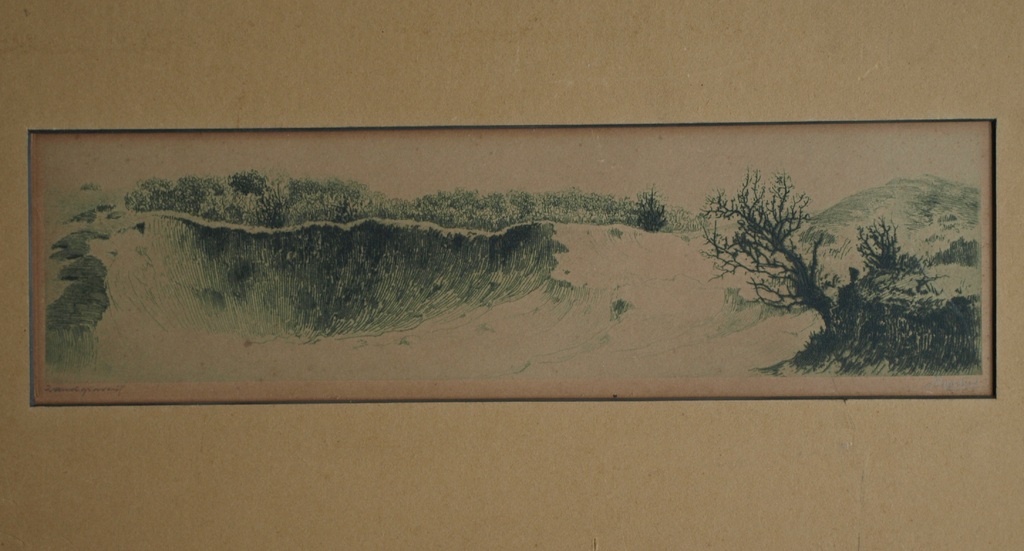 Dirk Harting : Ets , Zandgraverij – gesigneerd – ca 1935 kopen? Bied vanaf 10!