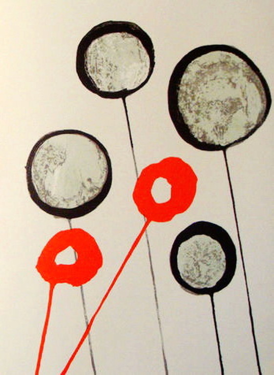 ALEXANDER CALDER kleurenlitho ' Poppies' DLM 156 Jaar 1966 gelimiteerd 2500 ex verkocht voor € 65!