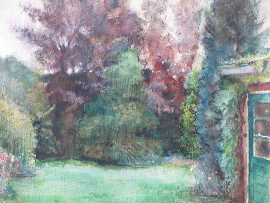 C.J.van Trigt-Hoevenaar, Weelderige tuin, Aquarel kopen? Bied vanaf 1!