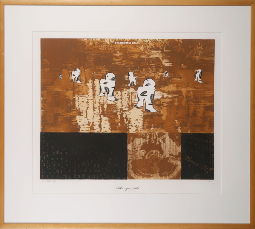 Gijs van Noort: Ets, Dreams on a scan - Ingelijst verkocht voor € 40!