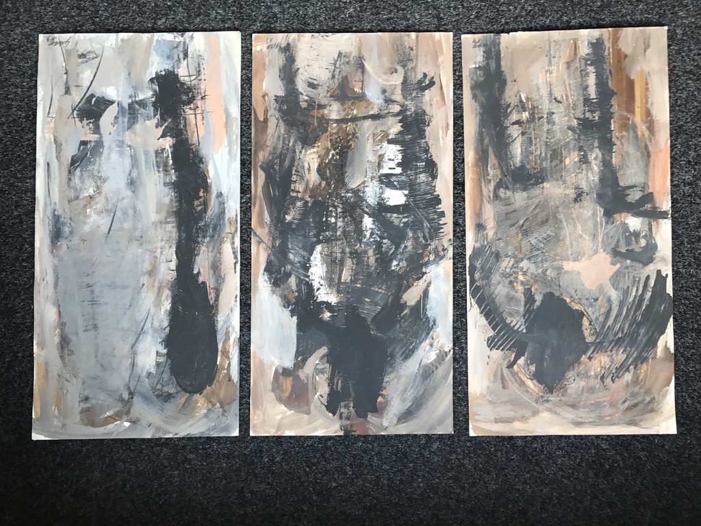 3 x Bernard Gaube gouache 1984 kopen? Bied vanaf 1!