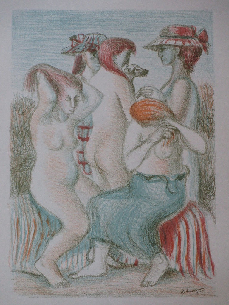 Kees Andrea, De baadsters, Kleurenlitho kopen? Bied vanaf 35!