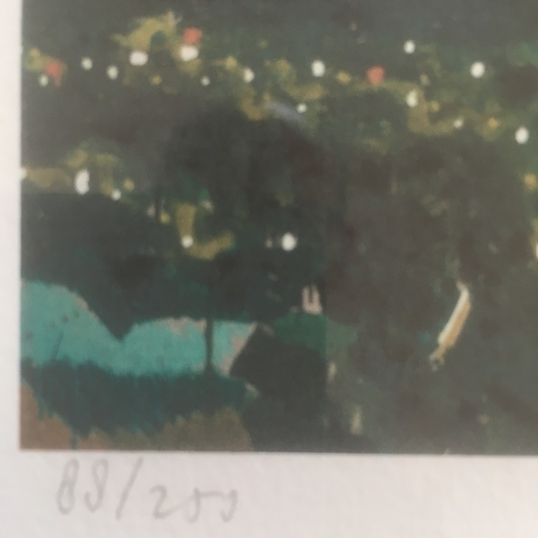 Onbekende kunstenaar -Zeefdruk- constructivistisch landschap monogram WM kopen? Bied vanaf 1!