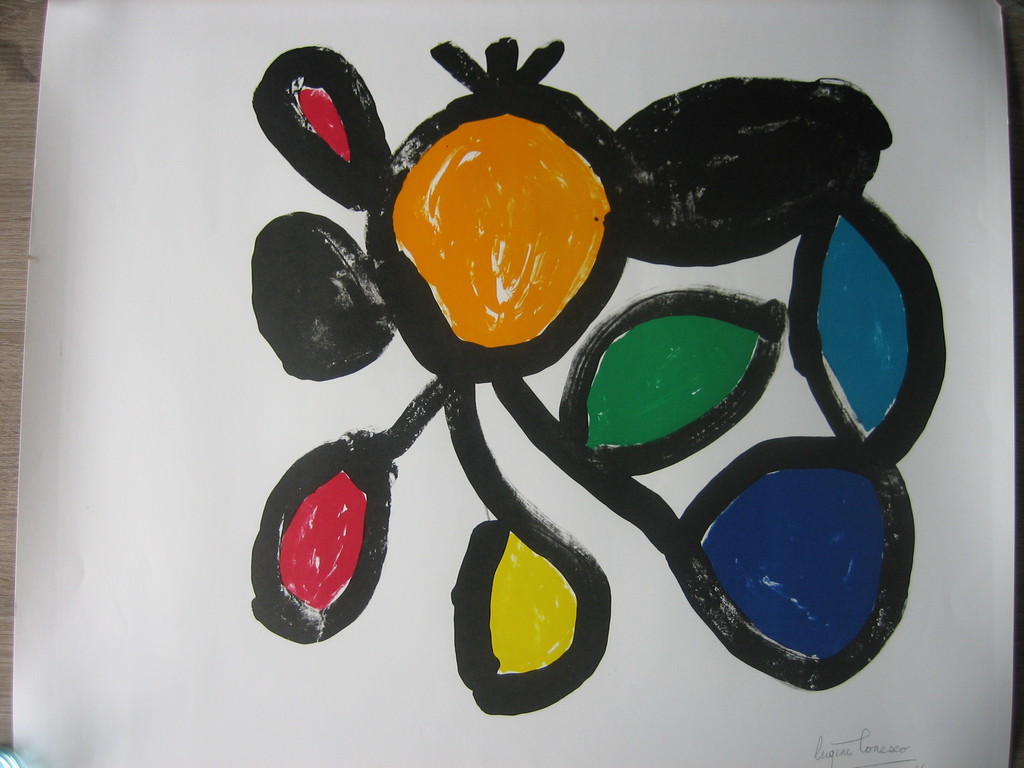 Eugene Ionesco - "Les Fleurs" - Lithografie - Handgesigneerd - 1984 verkocht voor € 70!