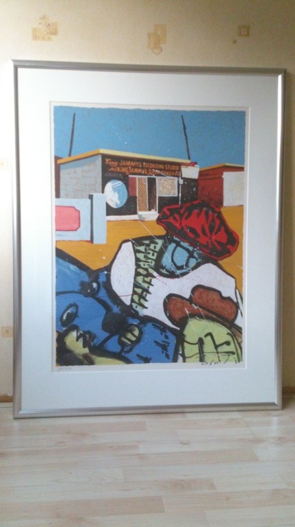 Herman Brood, handgesigneerde zeefdruk, 'Jah Man' verkocht voor € 400!