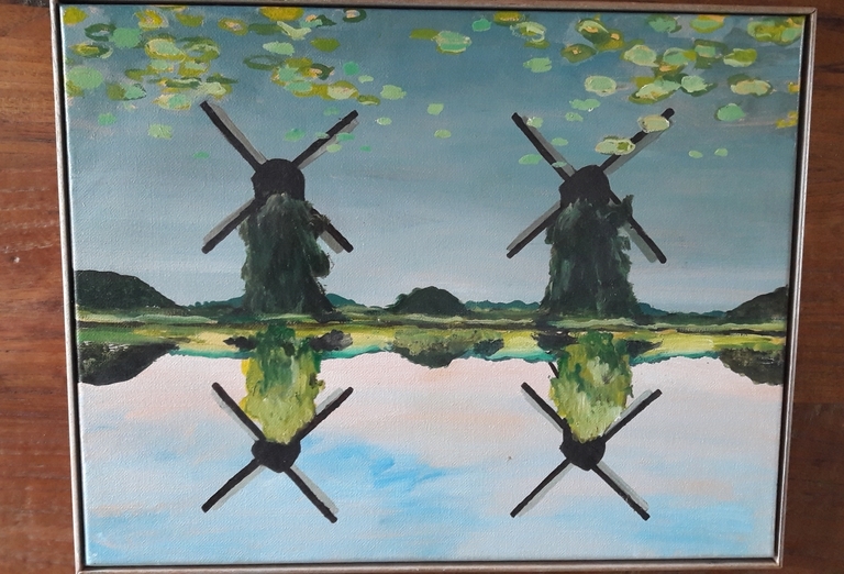 J .R Lamme , Dutch Mills, olieverf op doek kopen? Bied vanaf 25!