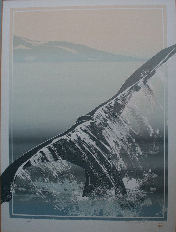 Carla Raadsveld, zeefdruk 'Walvis', gesigneerd en genummerd verkocht voor € 40!