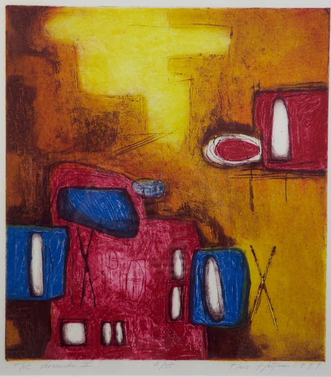 Hans Heijman: Ets, Het Vermoeden I - Ingelijst verkocht voor € 35!