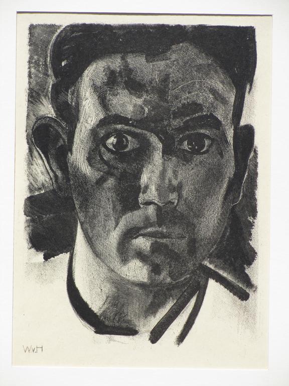Wout van Heusden, Zelfportret, Litho 1929 verkocht voor € 45!