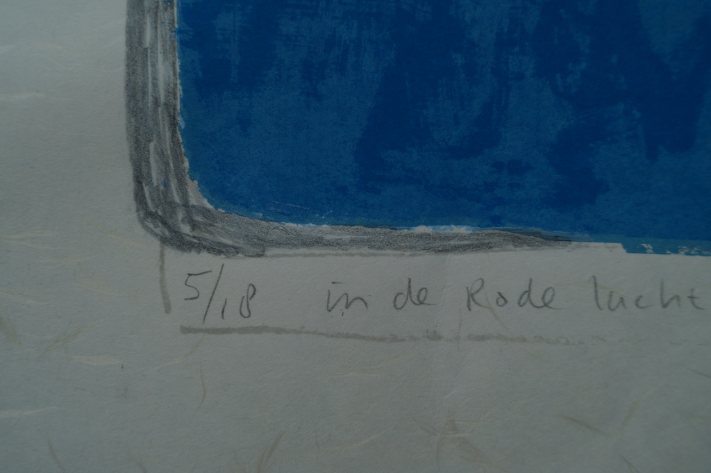 Maria Donker - gesigneerde houtsnede - in de rode lucht vlogen .......... - 1994 kopen? Bied vanaf 1!