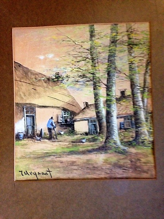 Rob de Graaf, aquarel, Boerenerf kopen? Bied vanaf 1!