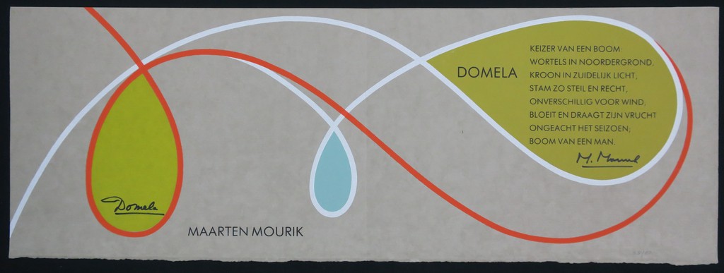 Cesar Domela: Zeefdruk op Japans lompenpapier met gedicht van Maarten Mourik kopen? Bied vanaf 1!